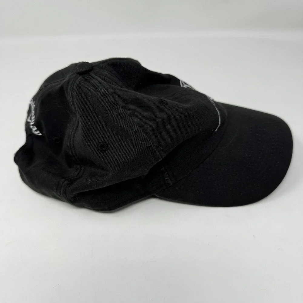Callaway Hat Cap Strap Back Black Golf Baseball Embroidered Logo Scroll Mens - Picture 2 of 5